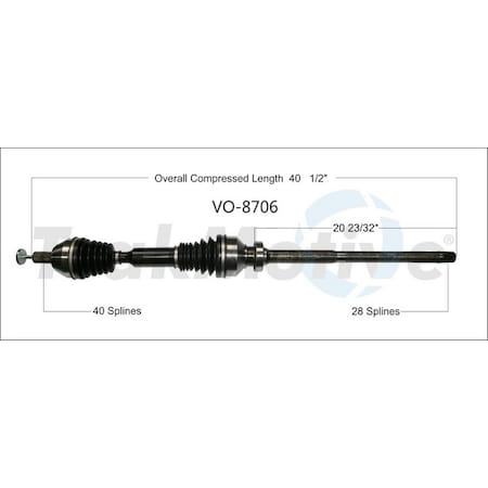 Surtrack Axle Cv Axle Shaft, Vo-8706 VO-8706